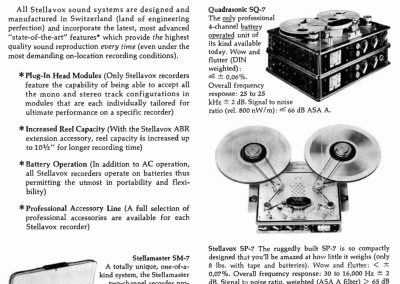 1975 Stellavox Portable Tape Recorder SP 8 - Stellavox 1973 997